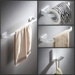 Badaccessoire set messing witte badkamer accessoires enkele handdoek railring toiletroll houder jas haak muur gemonteerd