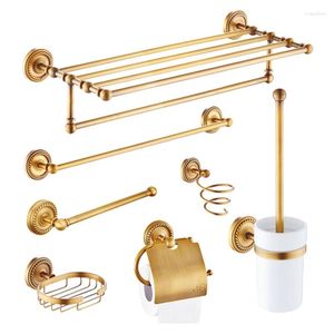 Badaccessoire set bronzen badkamer accessoires sets antieke koperen mantel papieren houder handdoekstaaf zeep mandje toiletborstel