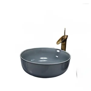 Conjunto de accesorios de baño Tabla de arte de cerámica Basin creativo Glaze Glaze Wash Nordic Simple Baño Washbasin Hogar de un solo lado