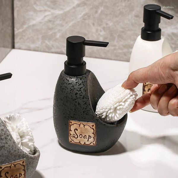 Juego de accesorios para baño, botella de loción tipo prensa de cerámica, botellas desinfectantes para manos, embotellado turístico, accesorios de baño, cabezal de bomba de plástico para el hogar