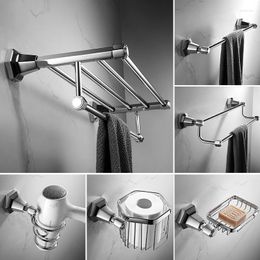 Badaccessoire set Chrome badkamer hardware serie soild messing handdoek rek papier/toiletborstel/kopje/haar droger houder hoekplank zeepschotel
