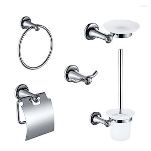 Badaccessoire set Chrome luxe kristal badkamer papieren tissue houder handdoekring gewaad toiletborstel zeep schotel accessoires