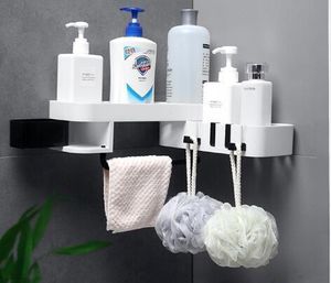 Ensemble d'accessoires de bain Étagère de douche d'angle Trépied rotatif sans couture créatif Support de rangement mural multifonction Accessoires de salle de bain Étagère 220827