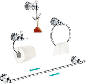 Badaccessoire set kristal badkamer accessoires chroom handdoek bar gepolijste toiletpapier houder ringjacht haken hardware