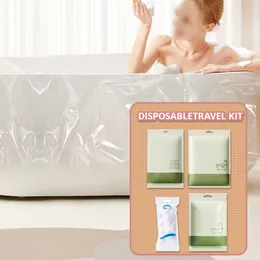 Ensemble accessoire de bain Kit de voyage jetable comprenant une feuille de lit de lit de siège de toilettes serviette et un sac
