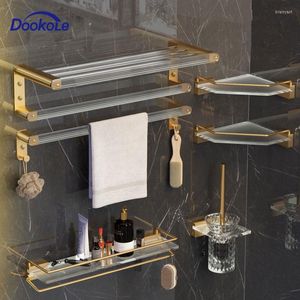 Badaccessoire set Dookole badkamer hardware goud accessoires wand gemonteerd handdoekrek balk toiletborstel haken papieren houder