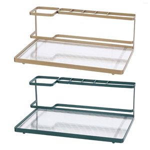 Bath Accessoire Set Elektrische tandenborstelhouder Multi Grids Storage Organizer Rack voor ijdelheid badkamer cosmetica make -up