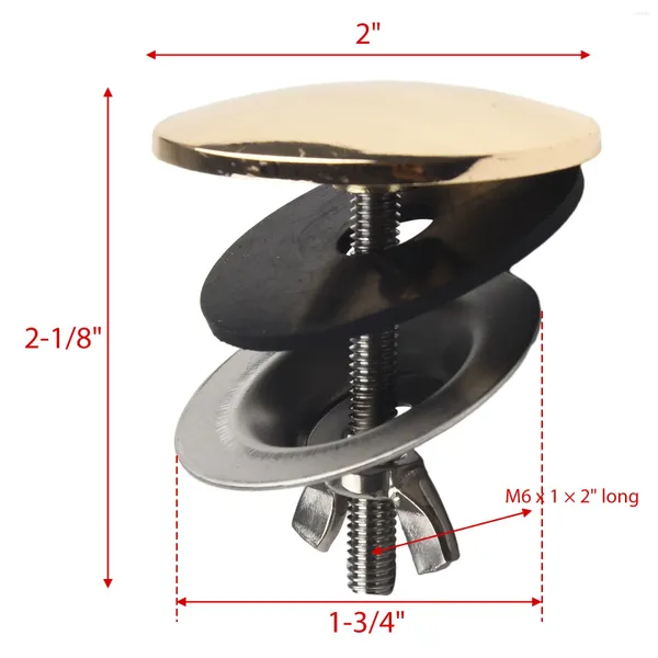 Juego de accesorios de baño Tapa del orificio del grifo Tapón del fregadero de la cocina Bañera 5 7 1,2 cm Sellado de lavabo de acero inoxidable resistente a la oxidación de alta resistencia