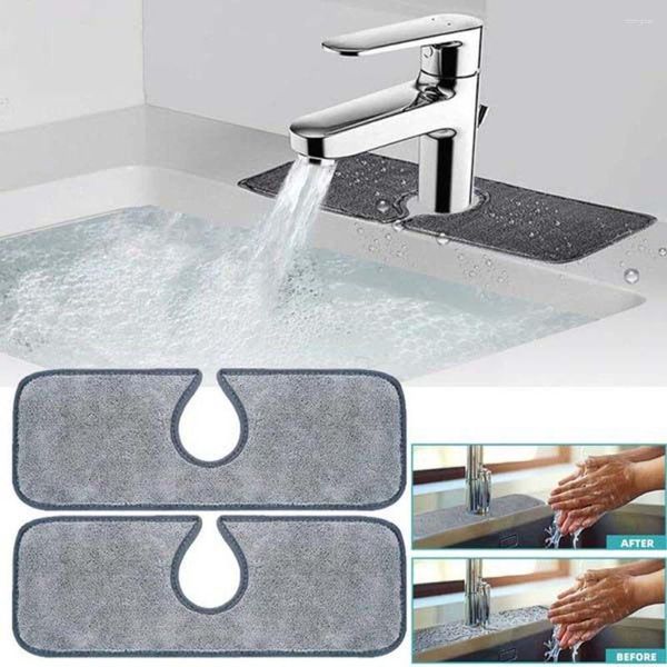 Ensemble d'accessoires de bain, tissu en fibre microfibre, cuisine, salle de bains, capteur d'éclaboussures, tampon de séchage d'eau, tapis absorbant pour robinet, protecteur de comptoir