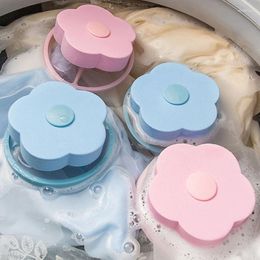 Ensemble d'accessoires de bain filtre à charpie flottant sac en filet Machine à laver filet en forme de fleur réutilisable attrape-cheveux pour animaux de compagnie outil de lessive
