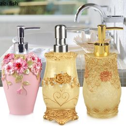 Conjunto de accesorios de baño Textura floral Dispensador de jabón portátil Resina Accesorios de baño Suministros Champú Botella vacía Botella desinfectante de manos vintage 220827