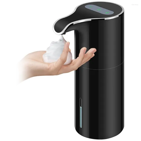 Set de accesorios de baño Dispensador de jabón en espuma automático - USB recargable sin contacto eléctrico 450ML negro