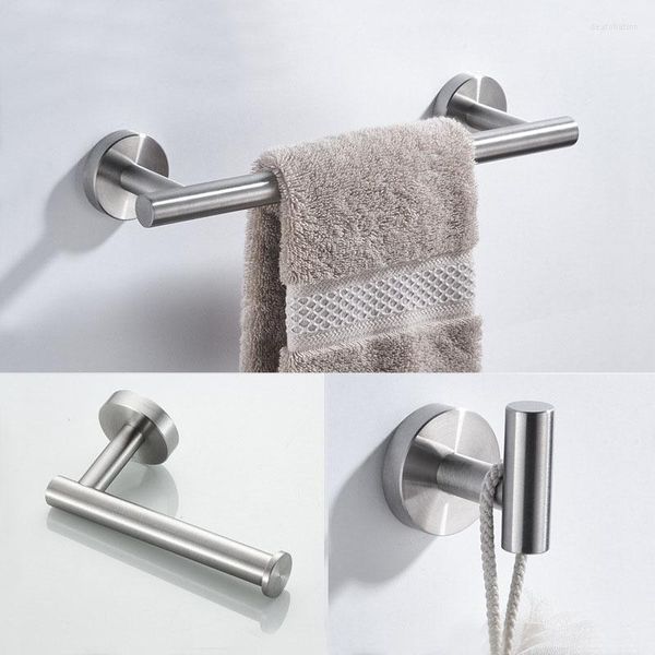 Ensemble d'accessoires de bain en acier inoxydable 304, accessoires de salle de bains, porte-serviettes perforé, crochet, matériel de mouchoirs, pendentif