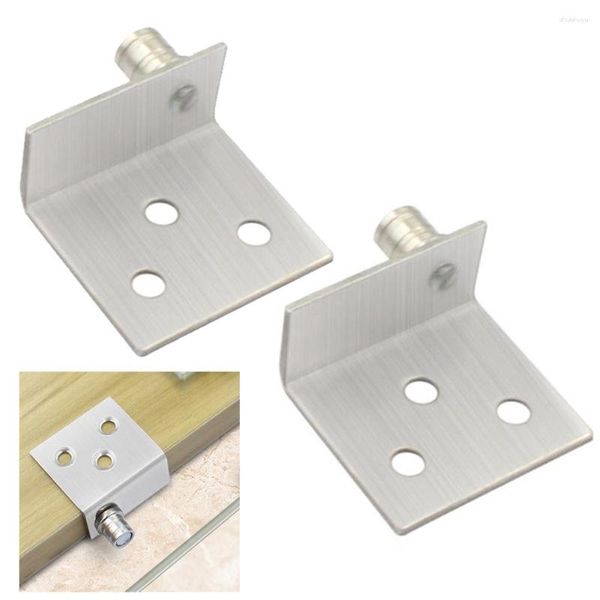 Juego de accesorios para baño, bisagra de vidrio para gabinete, puerta empotrada, vino, silicona, plata, superior e inferior