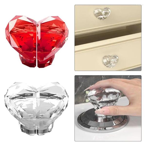 Juego de accesorios para baño, prensador de agua en forma de corazón, interruptor de presión, botón de baño, decoración para habitación, accesorios de uñas, Protector O3e9