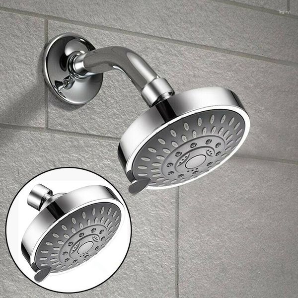 Ensemble d'accessoires de bain Pulvérisateur de pommeau de douche à haute pression 4 pouces 5 modes Pluie réglable Fixation murale pour salle de bain Remplacement du robinet