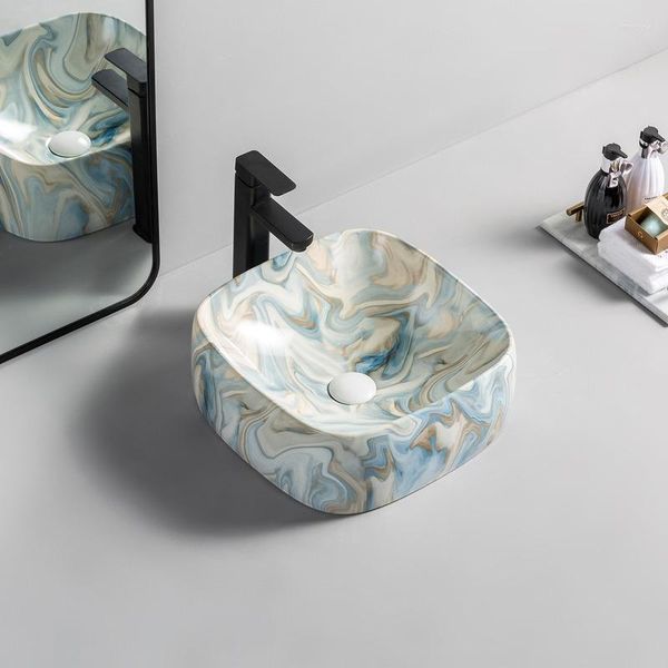 Ensemble d'accessoires de bain, haute qualité, vente en gros, dessus de Table personnalisé, Villa El, toilettes, bassin de couleur artistique en céramique