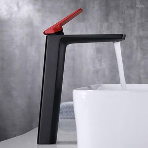 Juego de accesorios de baño, grifo de lavabo de mesa de varilla alta, lavabo de baño de un solo orificio con aumento y frío