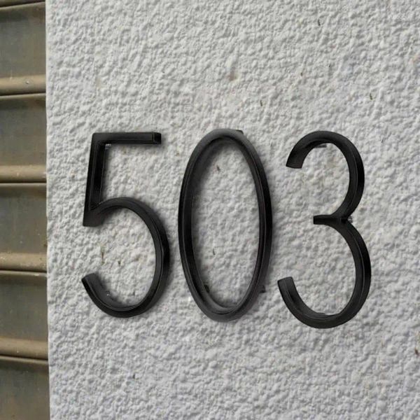 Sentiment d'accessoires de bain Numéro de maison Sticker Poor Plate Place pour l'appartement de boîte aux lettres extérieure Adresse de décoration intérieure 125 mm
