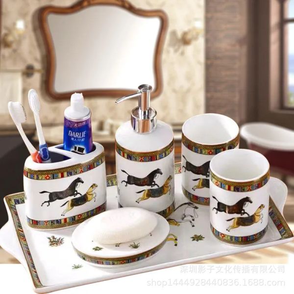 Conjunto de accesorios de baño Artículos sanitarios para el hogar y dentales Taza de lavado europea Traje de baño con calefacción Entrega directa Accesorios para el jardín del hogar Dhaif