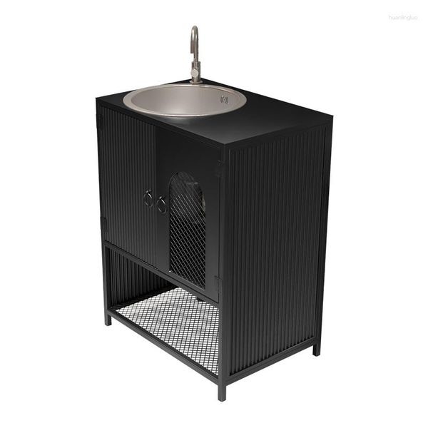 Ensemble d'accessoires de bain, lavabo de Style industriel, toilettes en fer forgé, colonne de barre inter-plateforme sur pied