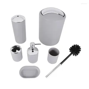 Bath Accessoire Set JFBL badkamer accessoires set-6 stuk plastic geschenk tandenborstel houder beker zeep dispenser schotel wacht