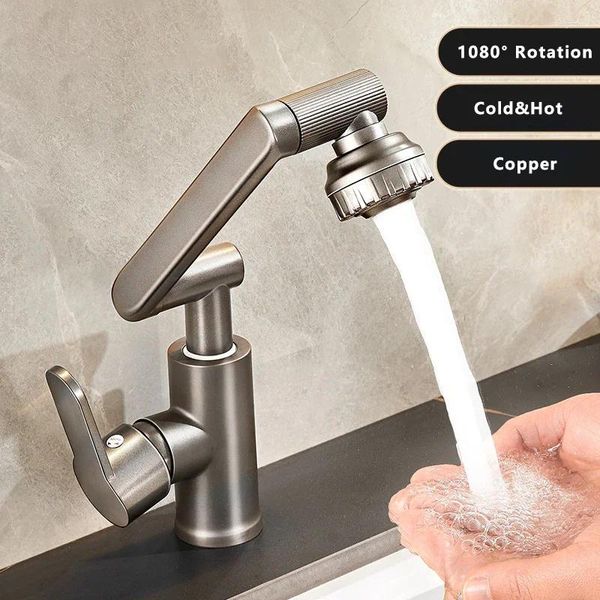 Juego de accesorios de baño, grifo de cocina, fregadero de acero inoxidable, rotación de 1080 °, baño de agua fría y montado en la pared