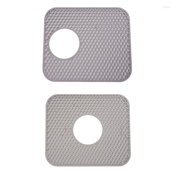 Ensemble d'accessoires de bain évier de cuisine tapis de protection pliant tapis antidérapants robinet absorbant résistant à la chaleur tampon de vidange pour le fond de