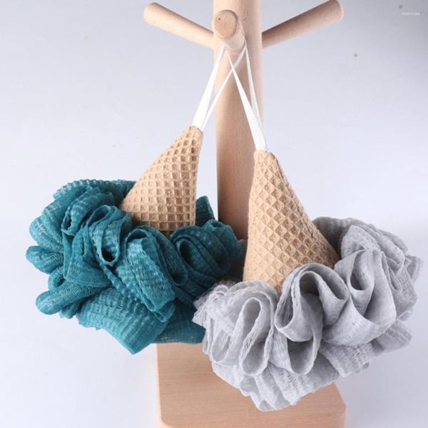 Ensemble d'accessoires de bain, éponge en maille de Style coréen, fleur de Loofah cousue à la main, filet moussant universel