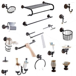 Bath Accessoire Set Leyden Orb koper badkamer hardware sets zwarte accessoires handdoek bar kleding haak toiletborstelhouder tandenborstel