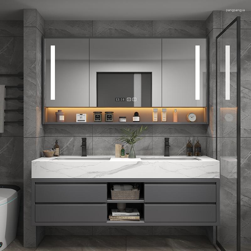 Conjunto de acessórios de banho Light Luxury Slate Slate Integrated Banheiro Armário Combinado de lavagem