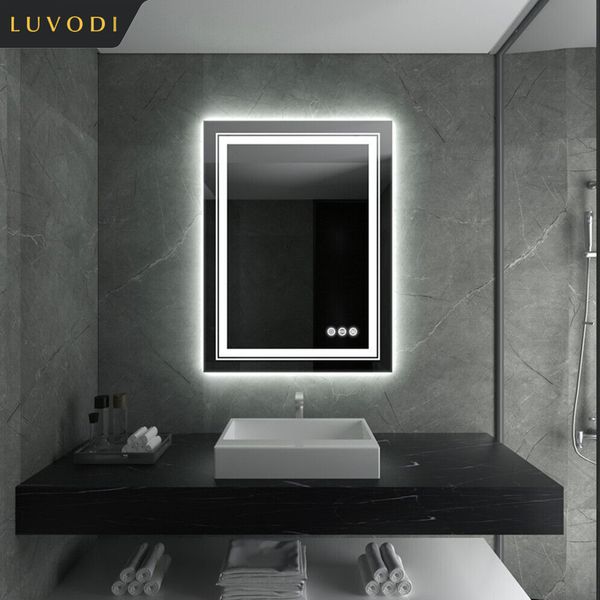 Ensemble d'accessoires de bain LUVODI Dual Lights Crystal Clear LED Miroir de salle de bain FlickingFree Defog Maquillage étanche 230701
