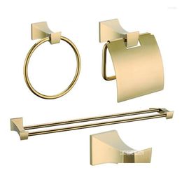 Badaccessoireset Luxe Gouden Muur Badkamer 4 Accessoires Hardware Sets Ke2500A Kledinghaak Handdoekring Dubbelpolig Rek Toilet Pap Dh0Pl