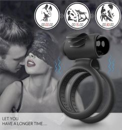 Ensemble d'accessoires de bain Malevibrating Cock Ring Couple partage de batterie de jeu vibrant Modèle1279414