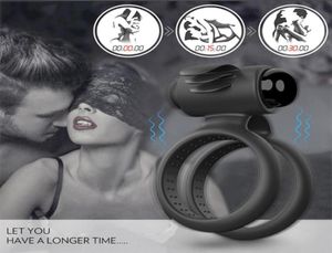 Ensemble d'accessoires de bain Malevibrating Cock Ring Couple partage de batterie de jeu vibrante Modèle 5717679