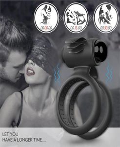 Ensemble d'accessoires de bain Malevibrating Cock Ring Couple partage de batterie de jeu vibrant Modèle 7454547
