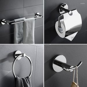 Ensemble d'accessoires de bain miroir support en acier inoxydable 4 pièces accessoires de salle de bain 304 support mural porte-papier hygiénique porte-serviettes anneau crochet à peignoir