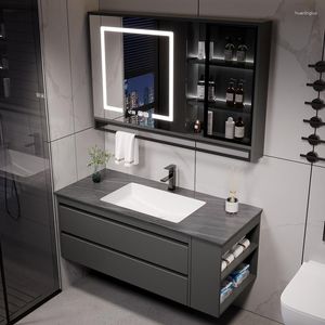 Bath Accessory Set Modern Simple Rock Seamless Integrated Basin Bathroom Cabinet Combined Washbasin