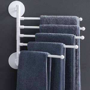 Juego de accesorios de baño Toallero multibar Montado en la pared Giratorio sin perforaciones Baño de 180 grados Soporte para colgar toallas Soporte Herramientas multifuncionales 220827