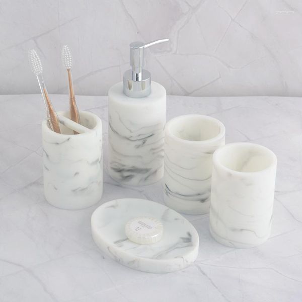 Ensemble d'accessoires de bain, accessoires de salle de bains nordiques, porte-brosse à dents domestique, distributeur de Lotion, porte-savon, tasse, décoration de la maison