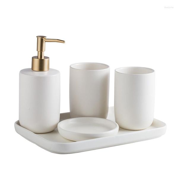 Ensemble d'accessoires de bain Style européen du Nord Céramique Sanitaire Lavage Simple Mode Brosse à dents Coupe Salle de bain Décoration Cadeau Toilette