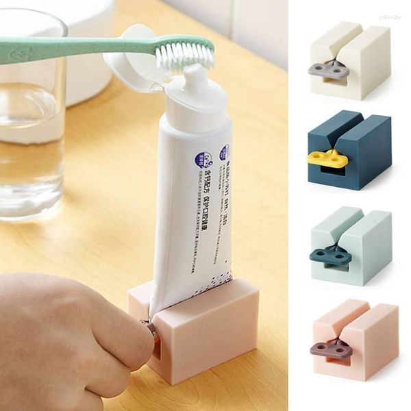 Juego de accesorios para baño, accesorios bucales, exprimidor de pasta dental, soporte para el cuidado del baño, dispensador extrusor rodante, tubo de plástico multifunción