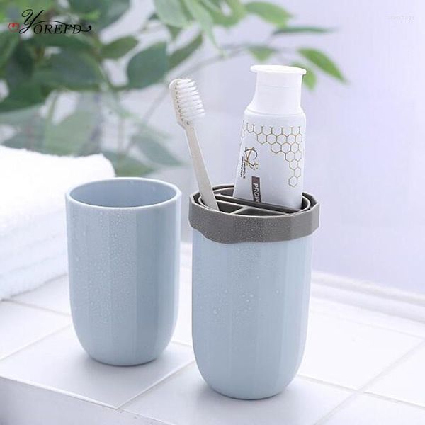 Juego de accesorios para baño OYOREFD, estuche portátil para pasta dental y cepillo de dientes, taza para baño, cubierta para cepillo de dientes a prueba de polvo, accesorios