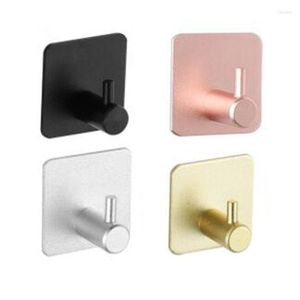 Juego de accesorios de baño, autoadhesivo rosa y negro, gancho para puerta de pared de cocina para el hogar, toallero, colgador de ropa de aluminio, bata T1