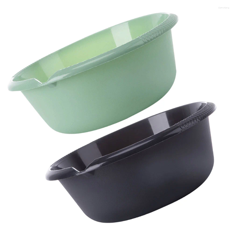 Bath Accessory Set Plastic Wash Basin Large Washing Up Bowl Dish Household Tub Round Foot Soaking For Kitchen Feet