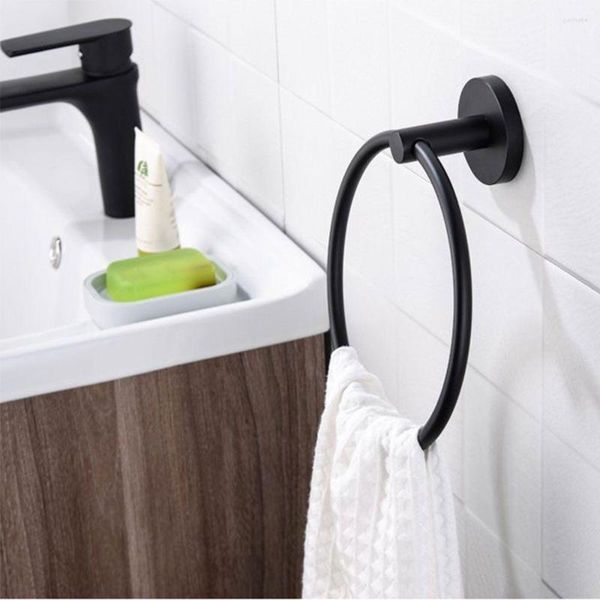 Ensemble d'accessoires de bain Quincaillerie ronde Différents styles Supports muraux pour anneaux Porte-serviettes SUS304 Cintre pour gant de toilette