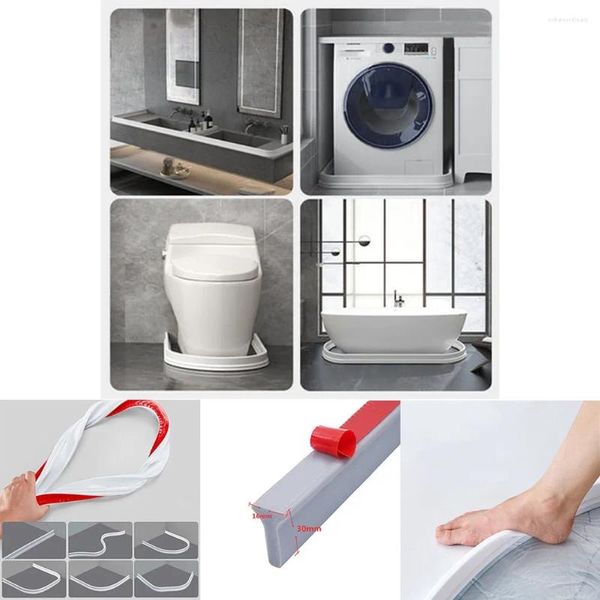 Juego de accesorios para baño, barrera de ducha de silicona de goma, tapón de agua, tira impermeable para baño, lavadora autoadhesiva