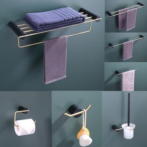 Ensembles d'accessoires de salle de bain des accessoires pour la barre de serviette de salle de bain en acier inoxydable Rail de toilette Porte-papier support de manteau