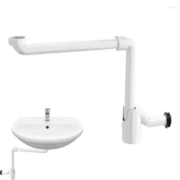 Juego de accesorios para baño, tubo de drenaje para fregadero, trampa P, tubo Universal antiolor para cuencos de champú, basura de baño