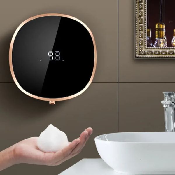 Ensemble d'accessoires de bain distributeur de savon intelligent 280 ml capteur de mouvement sans contact dispositif de lavage des mains 1200 mah liquide mural 231204